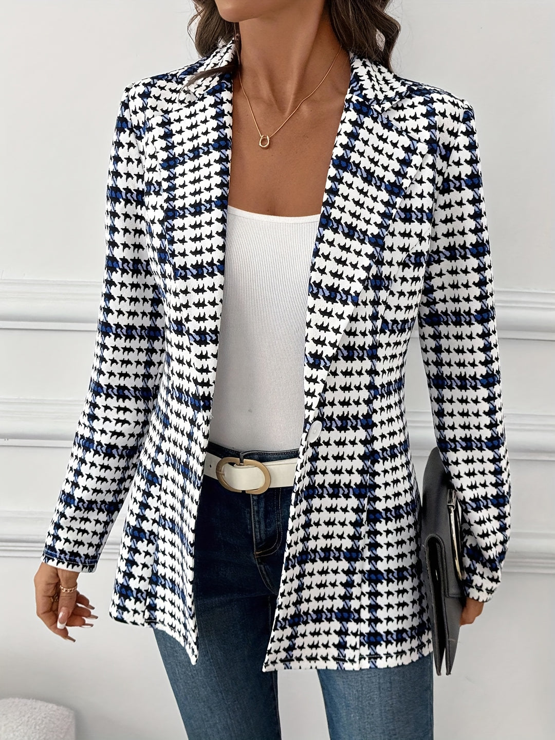 Isolde | Refined Houndstooth Blazer