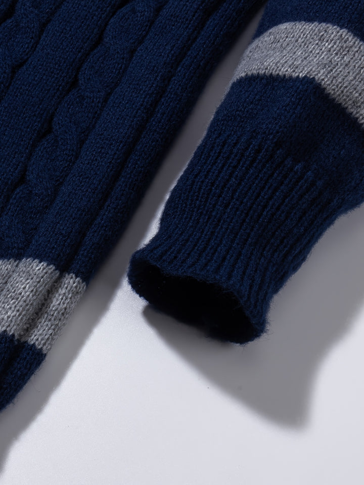 Bellamy | Colour-Block Cable-Knit Jumper