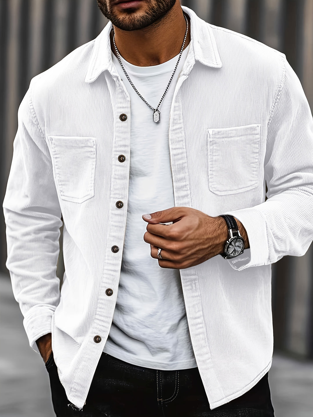 Dalton | Textured Ribbed Overshirt