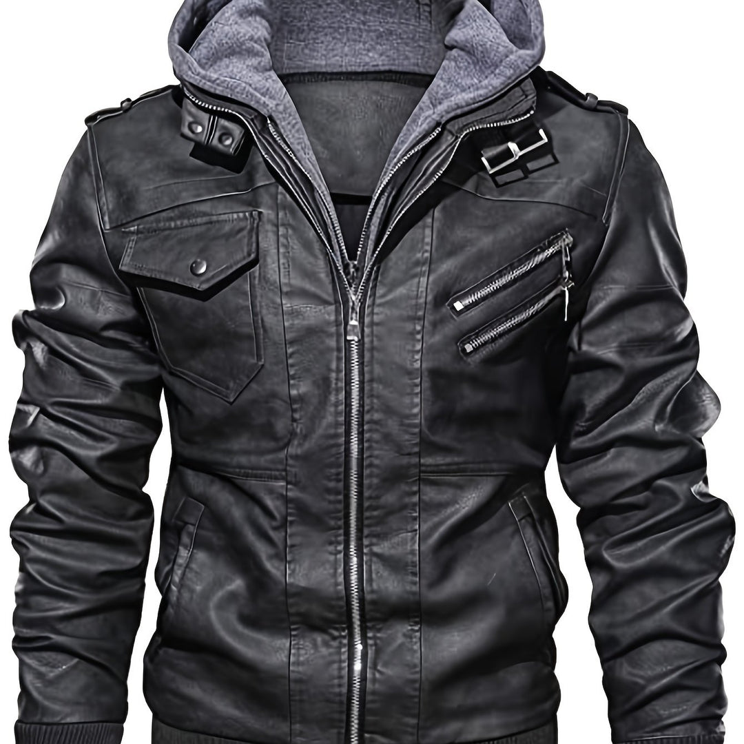Callum | Hooded Rugged Biker Jacket