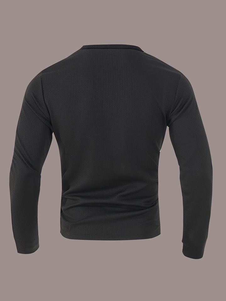 Bryce | Textured Contrast Henley Shirt