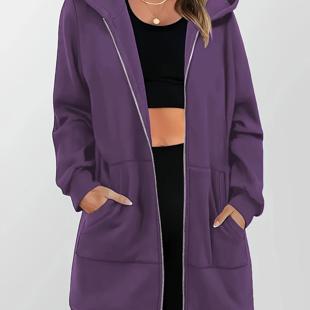 Bronwen | Longline Hooded Zip Jacket