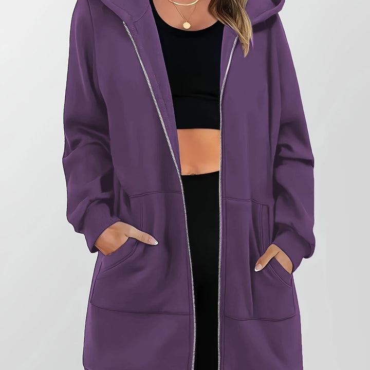 Bronwen | Longline Hooded Zip Jacket