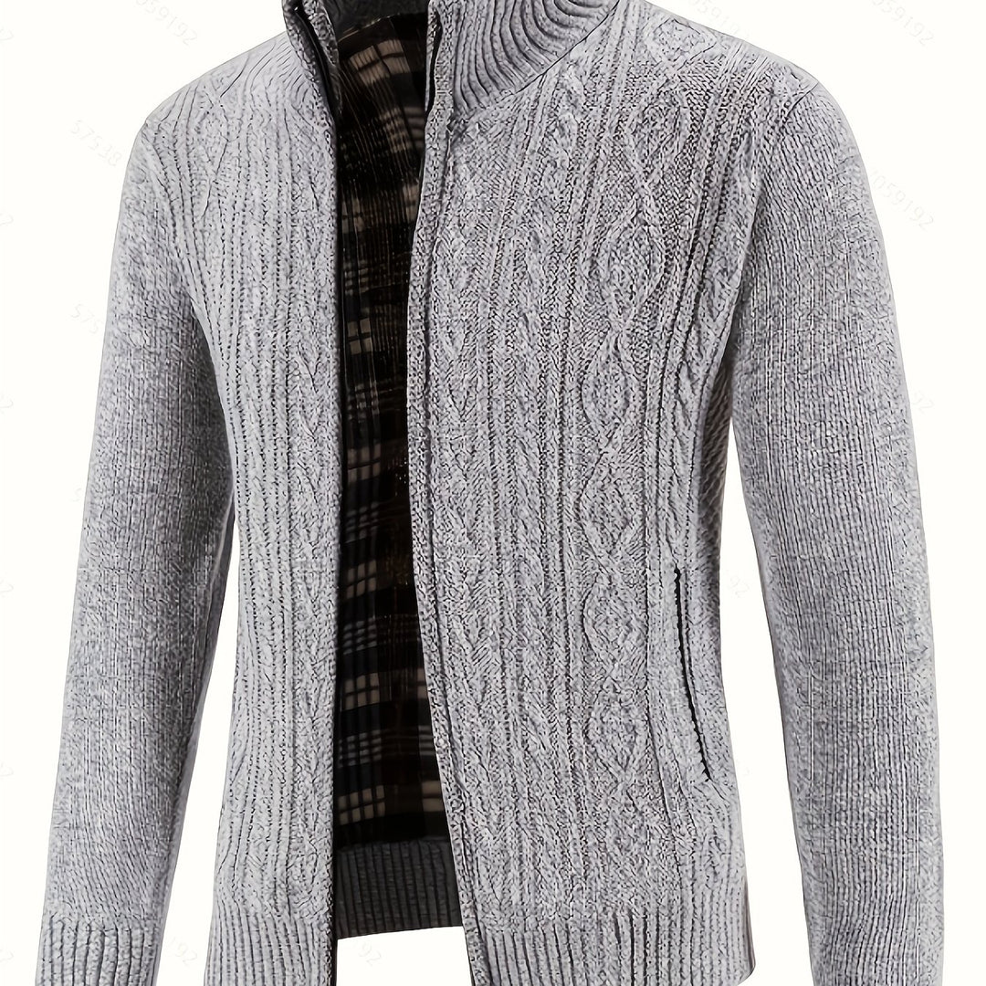 Alistair | Textured Full-Zip Cardigan
