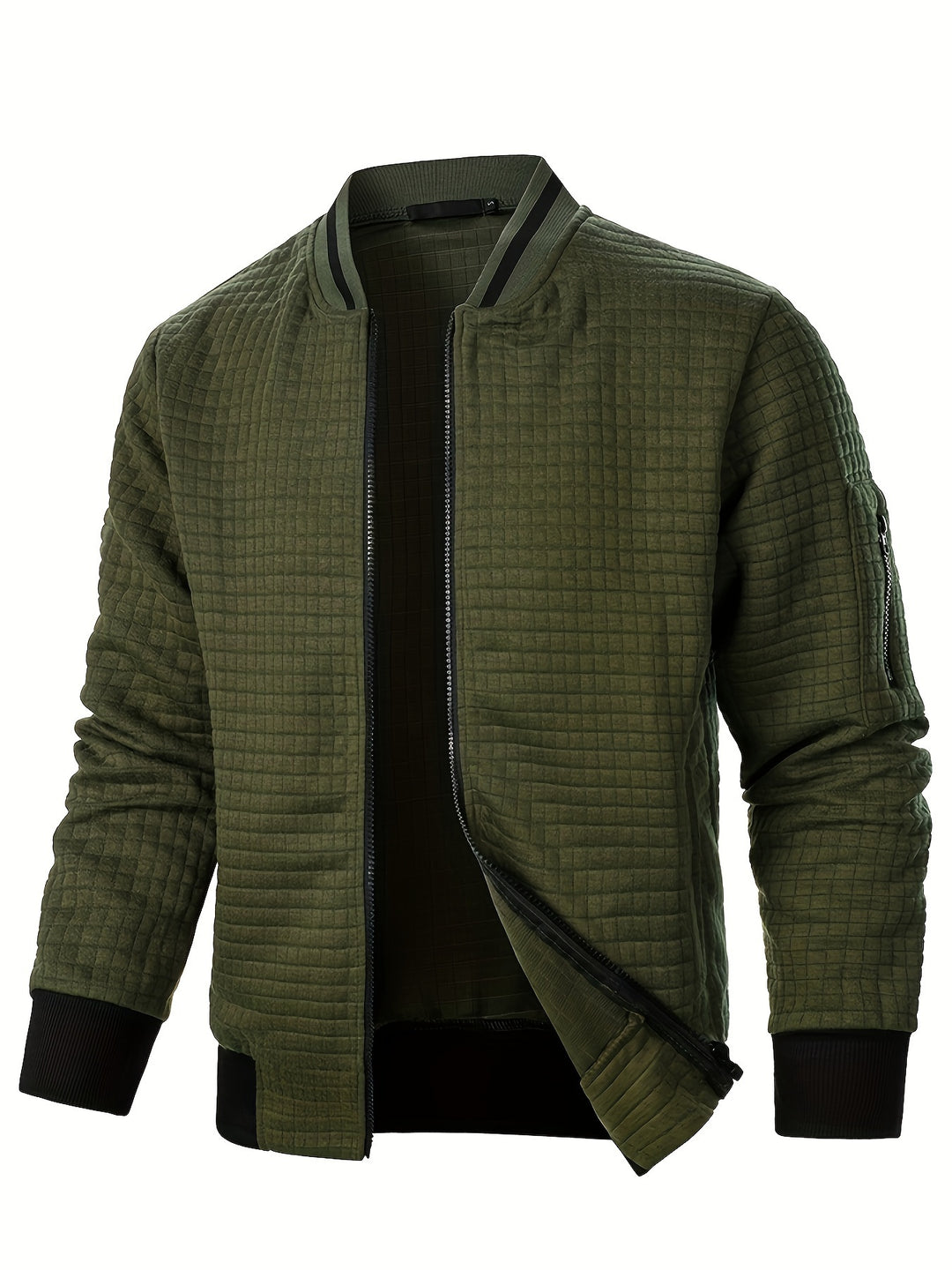 Spencer | Textured Zip-Up Bomber Jacket
