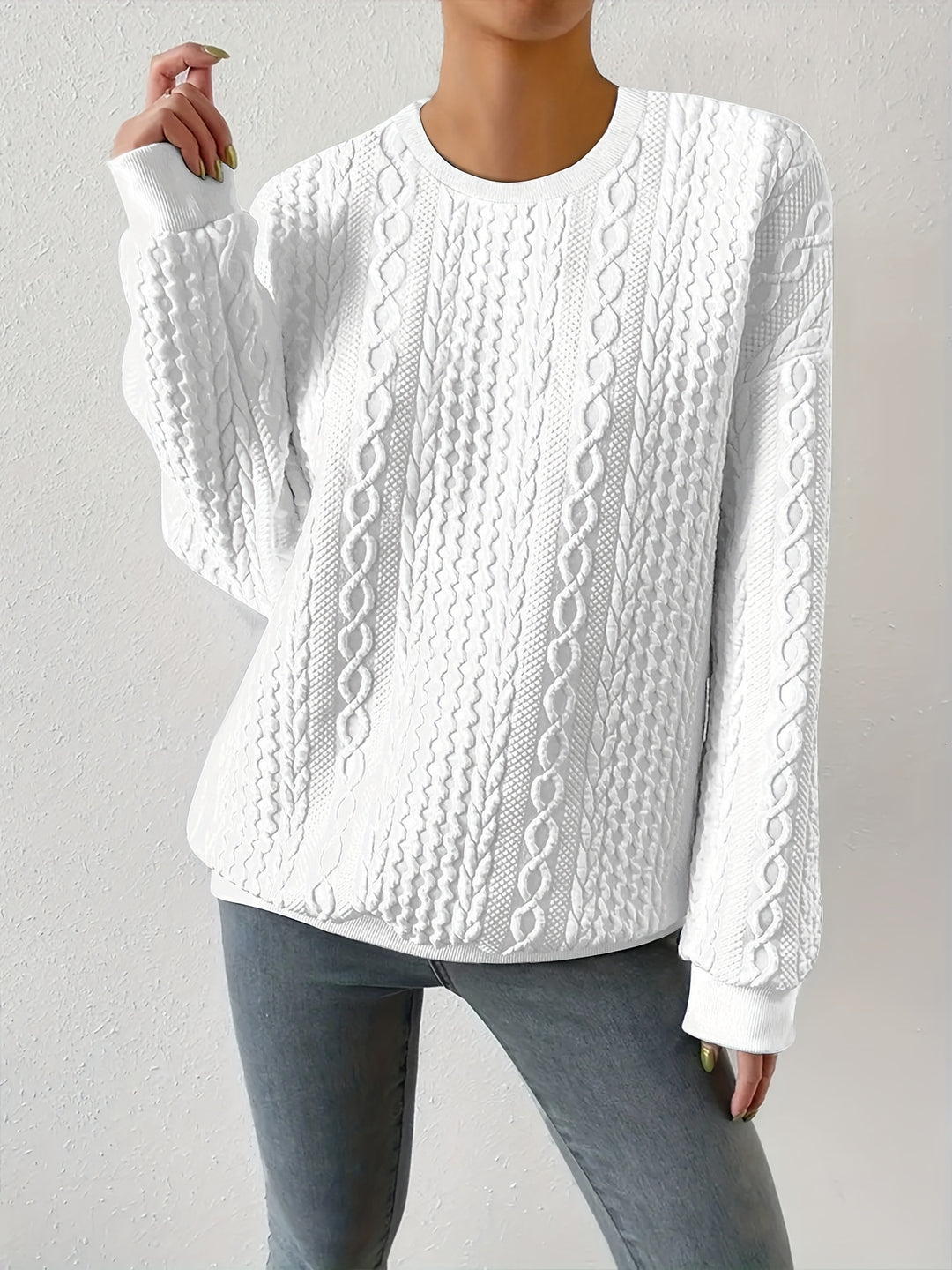 Holly | Textured Crewneck Sweatshirt