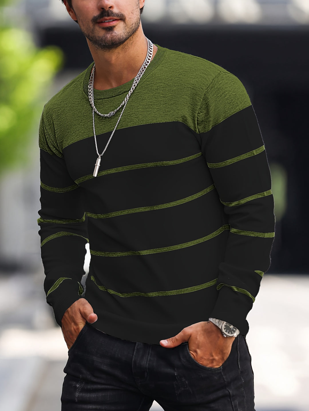 Harrison | Colour-Block Striped Sweater