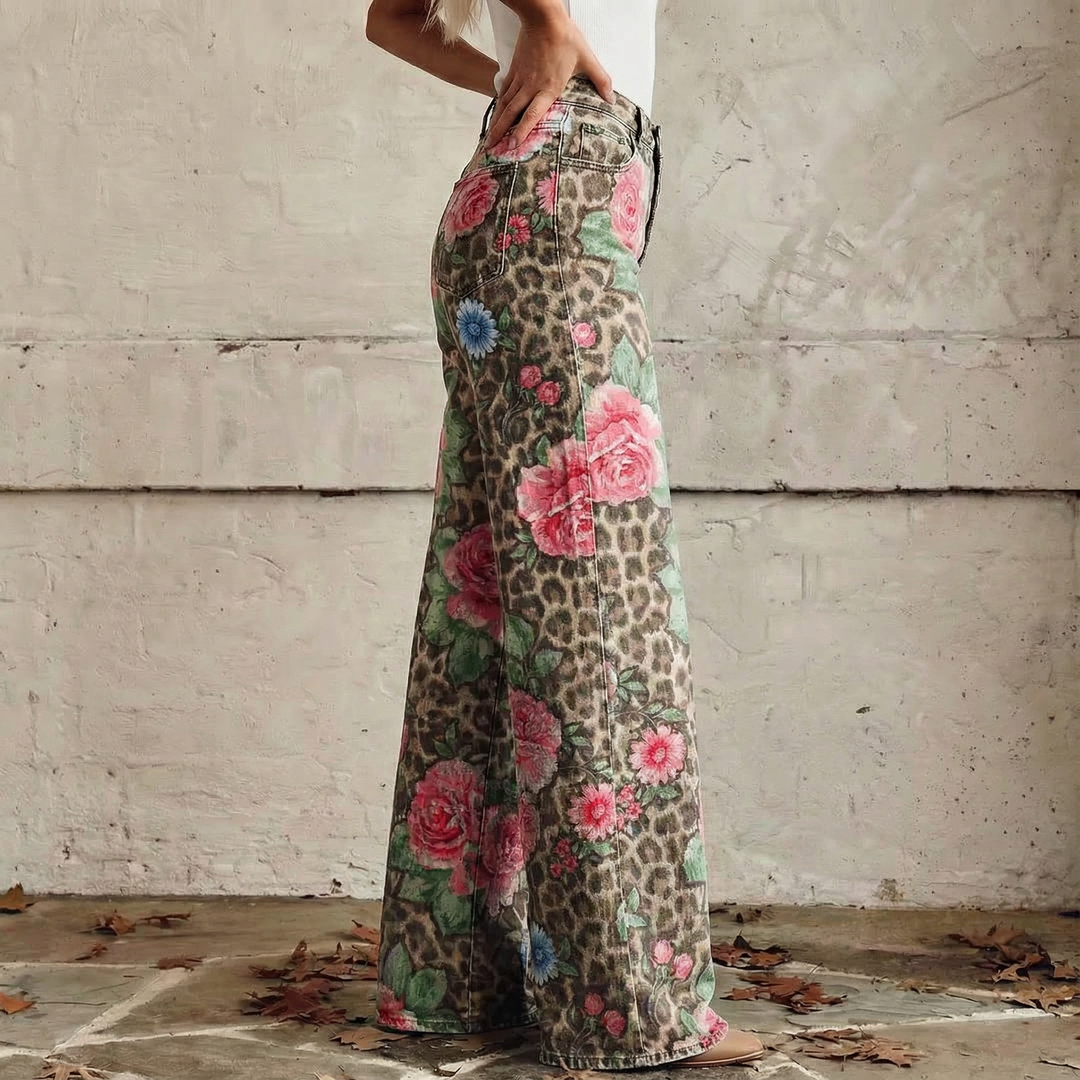 Rowena | Wide-Leg Floral Trousers