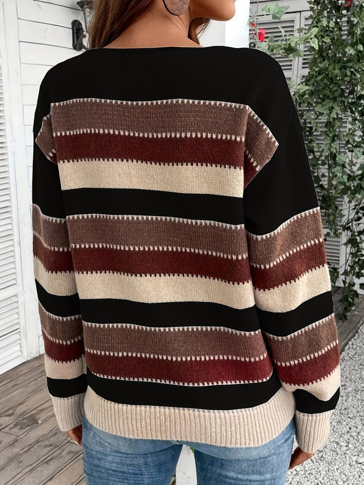Isla | Striped Round-Neck Jumper