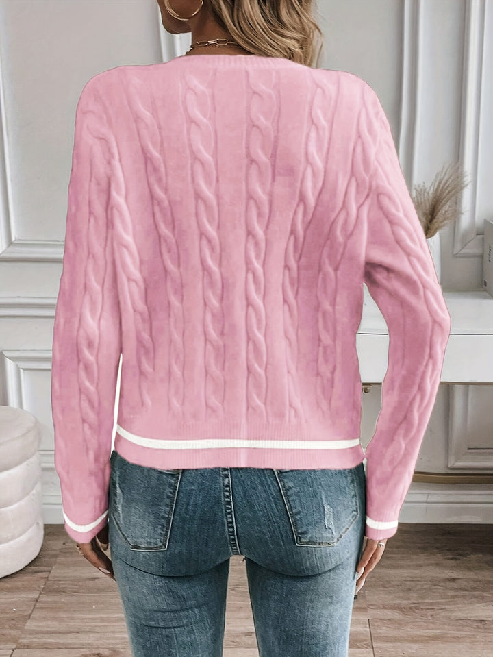 Nora | Cable-Knit Button-Front Cardigan