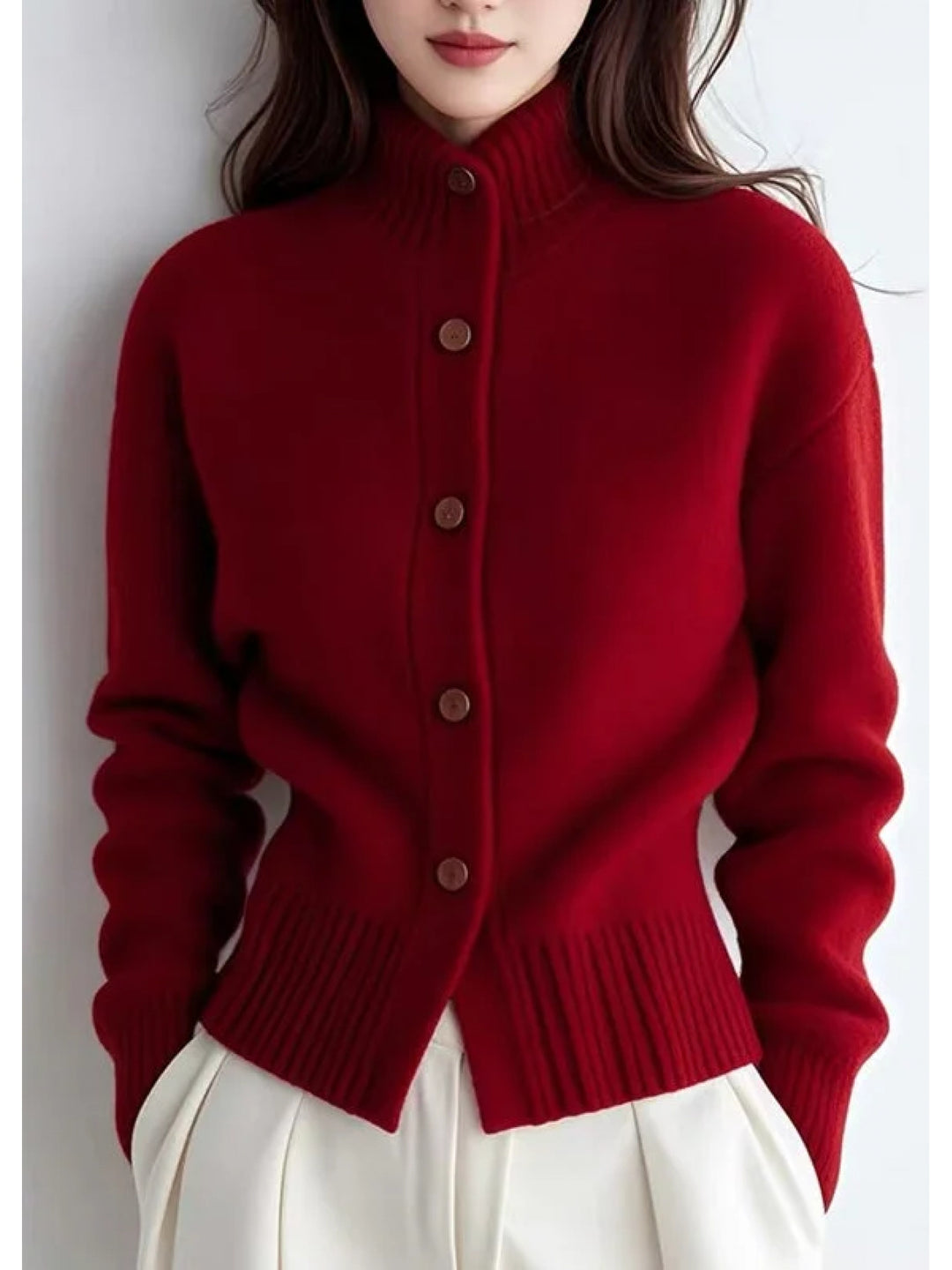 Henrietta | High-Neck Button-Front Cardigan