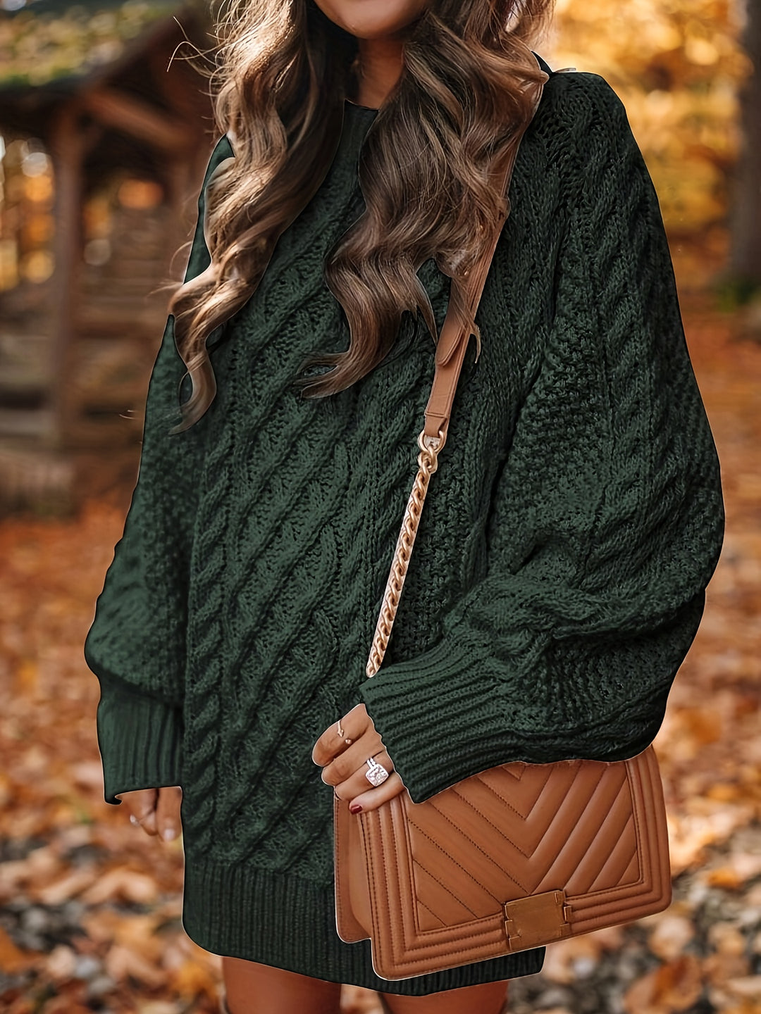 Elowen | Textured Cable-Knit Jumper Dress