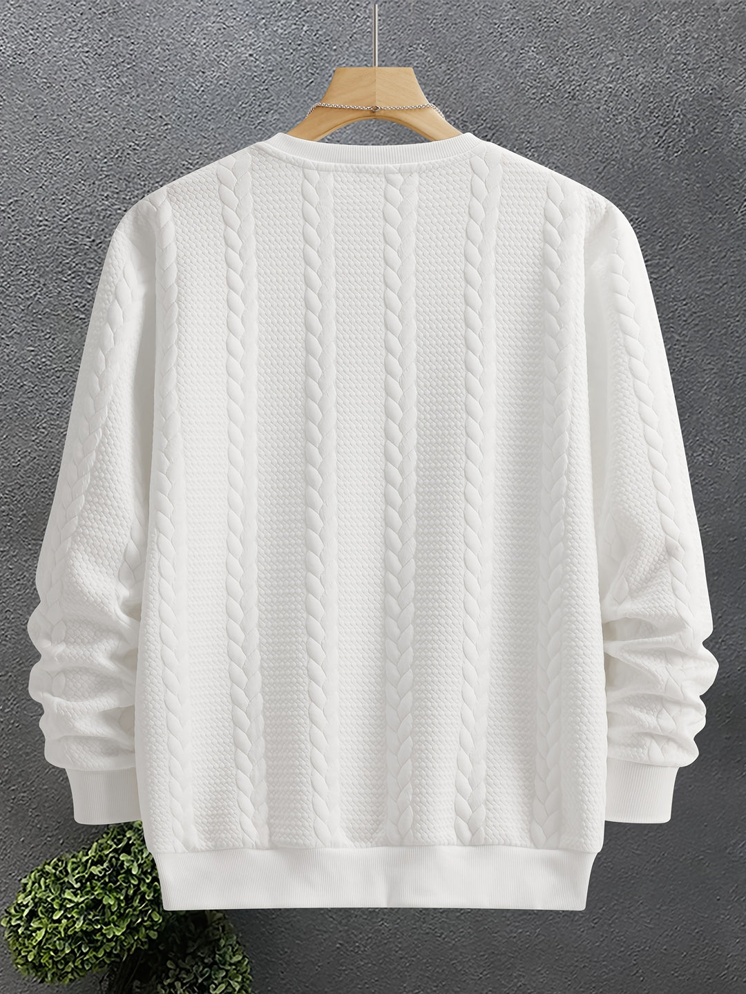 Theodore | Textured Cable-Knit Crew Sweatshirt