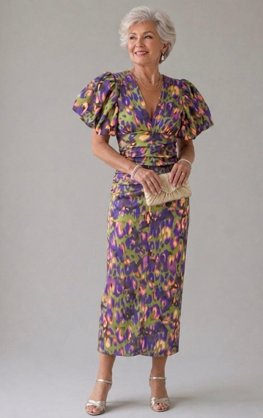 Roxanne | Puff Sleeve Midi Dress
