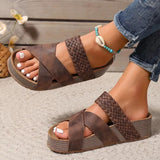Marisol | Woven Cross-Strap Platform Sandals