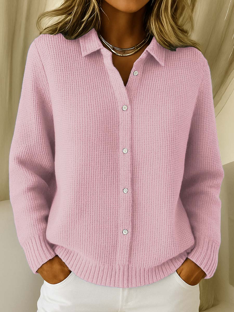 Marguerite Rose | Relaxed Button-Down Knit Cardigan