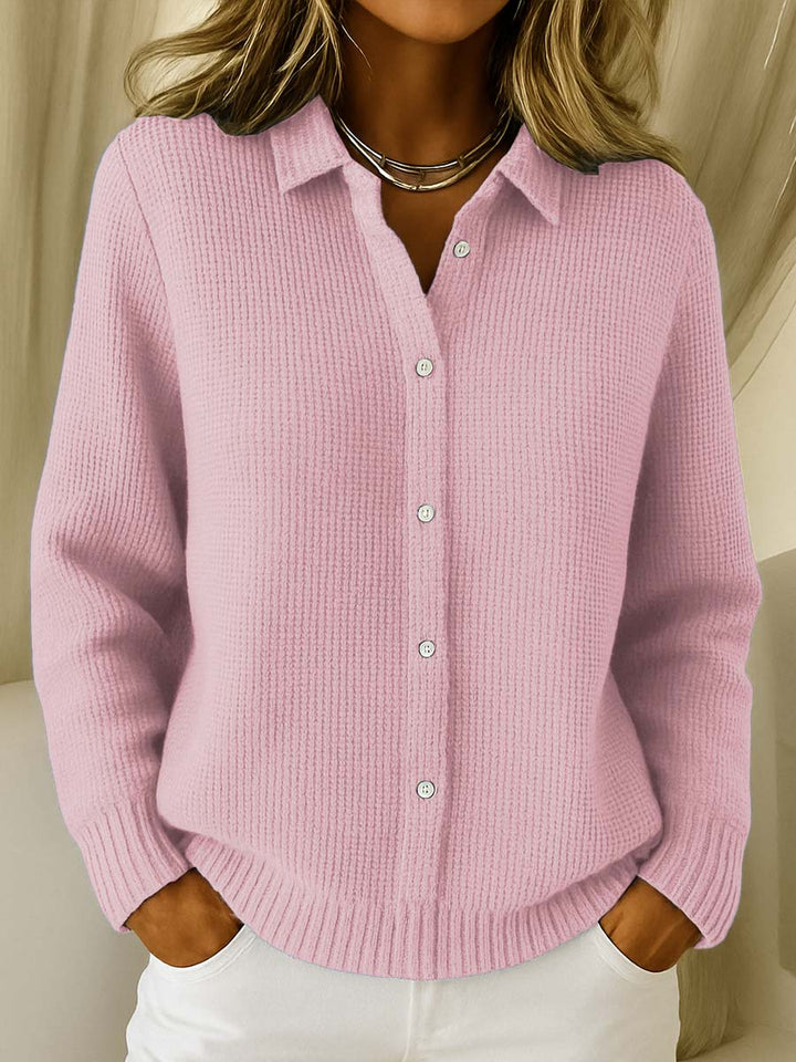 Marguerite Rose | Relaxed Button-Down Knit Cardigan