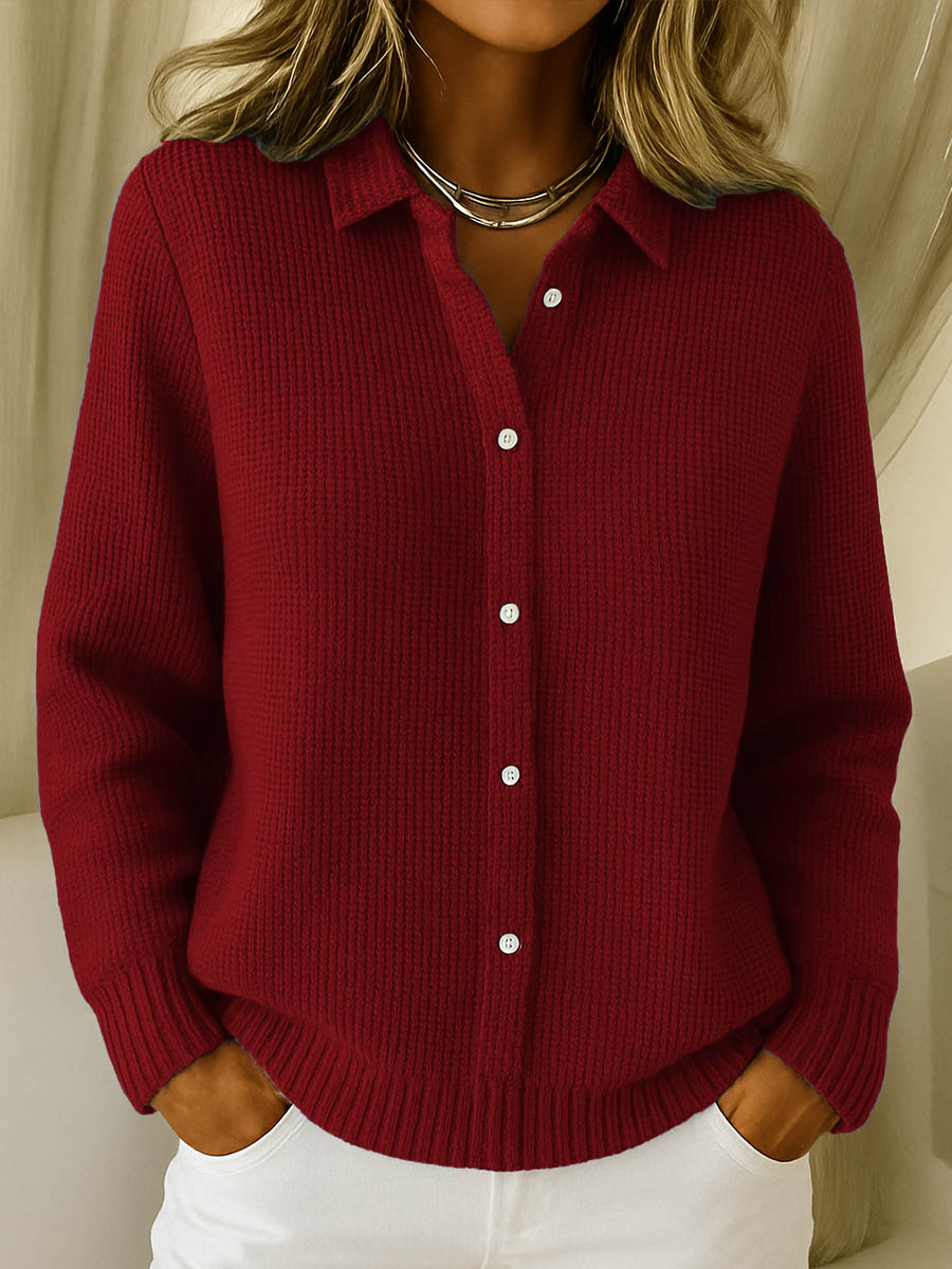 Marguerite Rose | Relaxed Button-Down Knit Cardigan