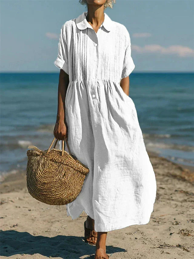 Delilah | Relaxed Collared Shirt Dress