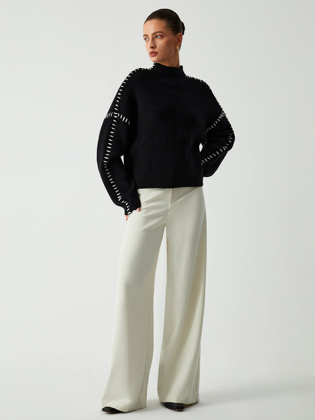 Iona | Oversized Mock Neck Sweater