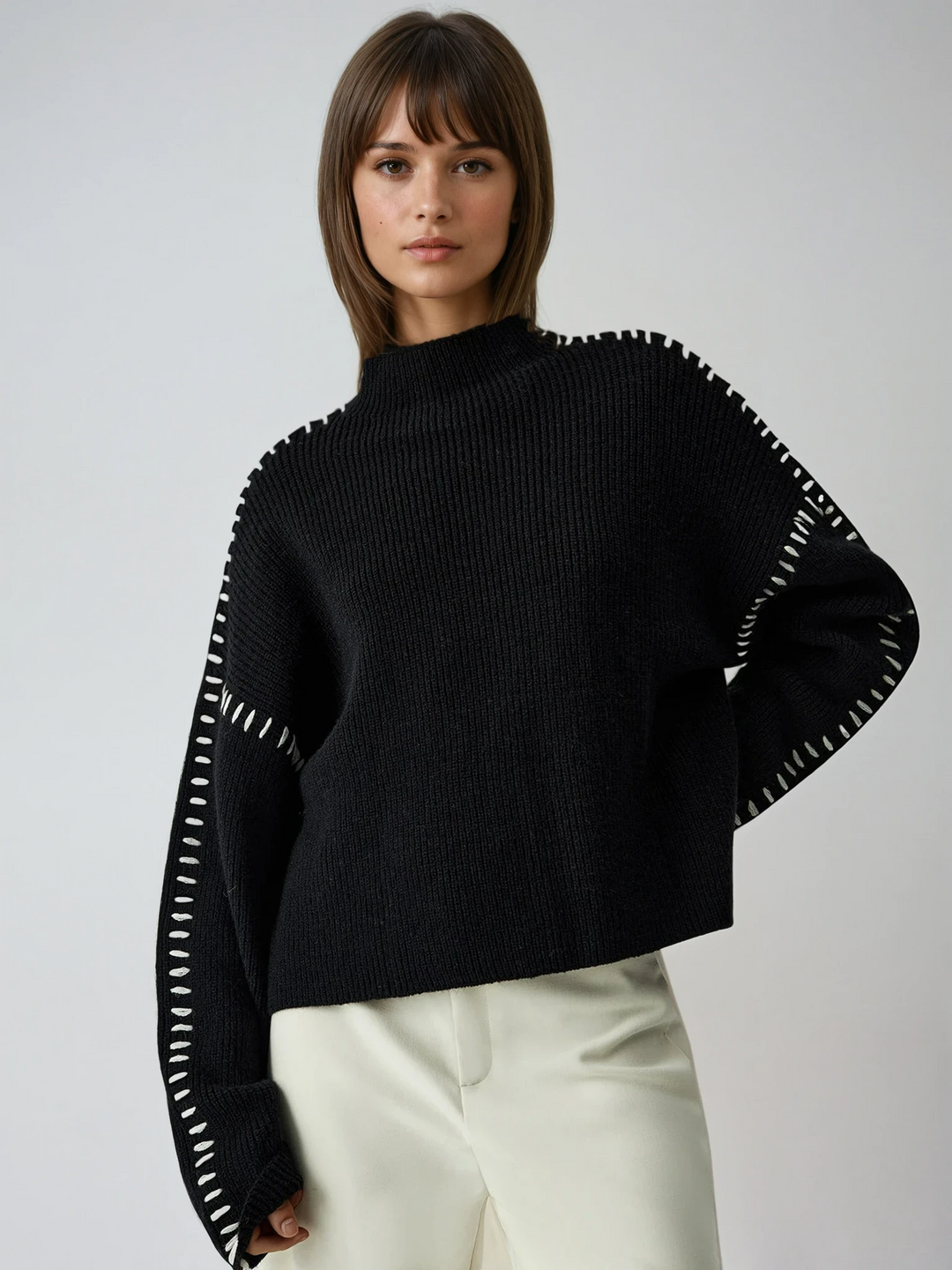 Iona | Oversized Mock Neck Sweater