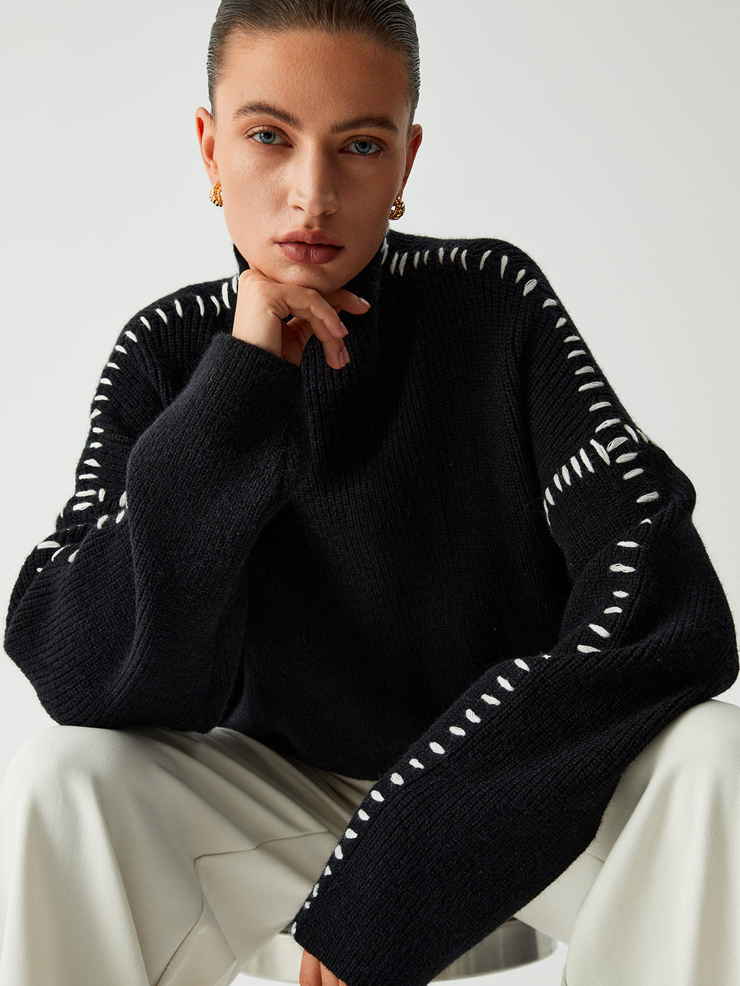 Iona | Oversized Mock Neck Sweater