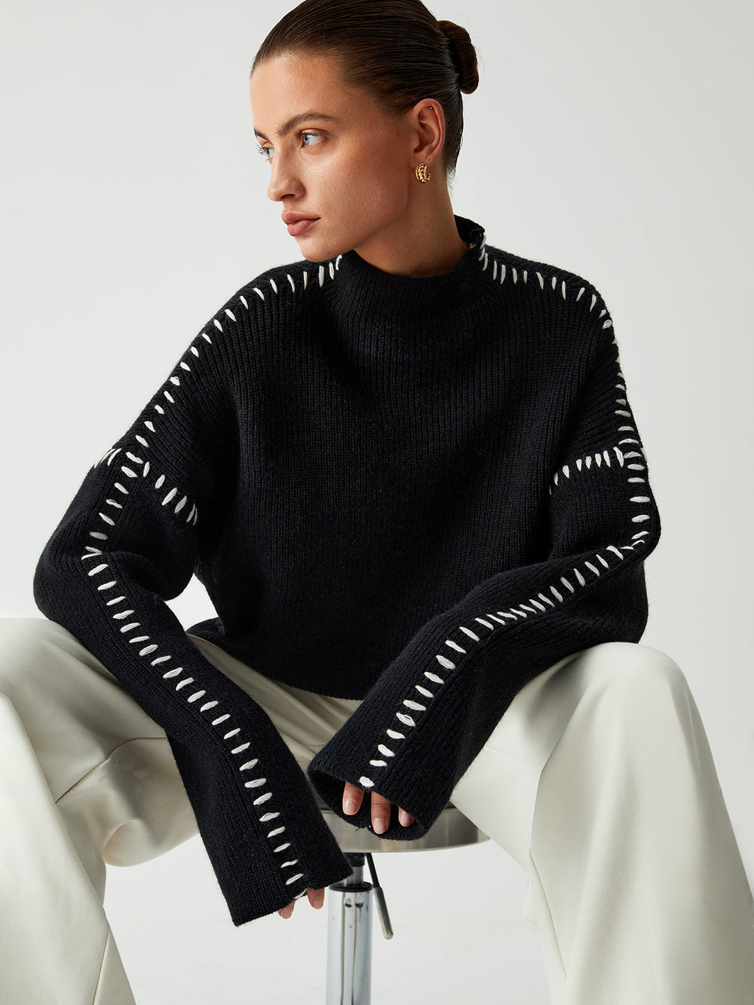 Iona | Oversized Mock Neck Sweater