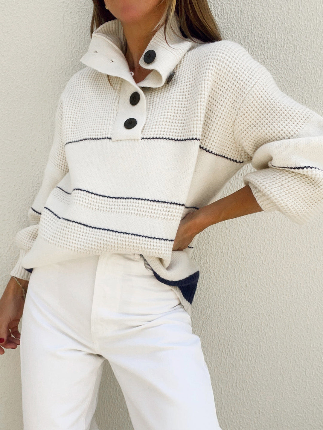 Anouk | Half-Button Collar Jumper