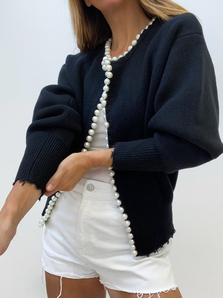 Katherine | Pearl-Trimmed Cardigan