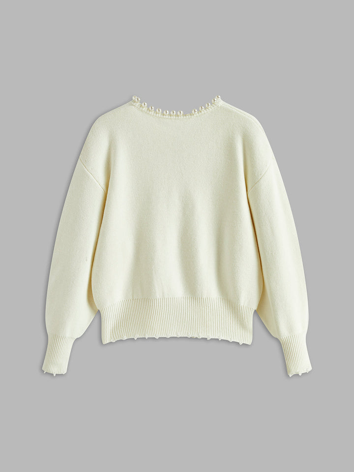 Katherine | Pearl-Trimmed Cardigan