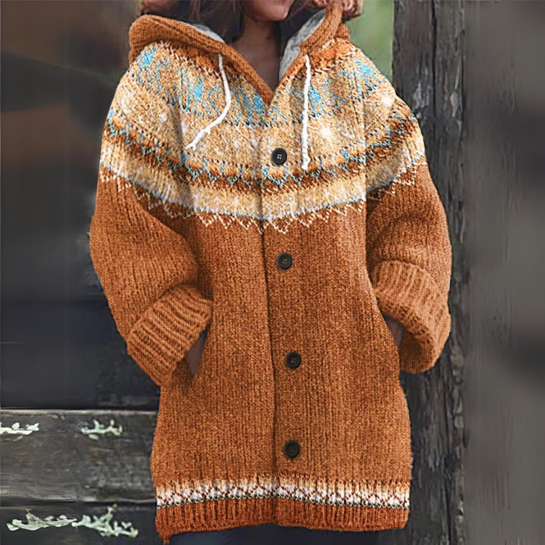 Wanda | Patterned Hooded Cardigan