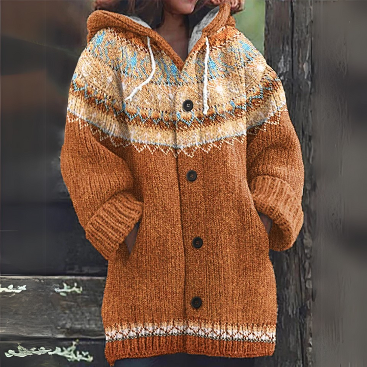 Wanda | Patterned Hooded Cardigan