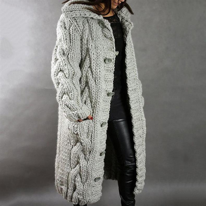 Enid | Cosy Hooded Longline Cardigan