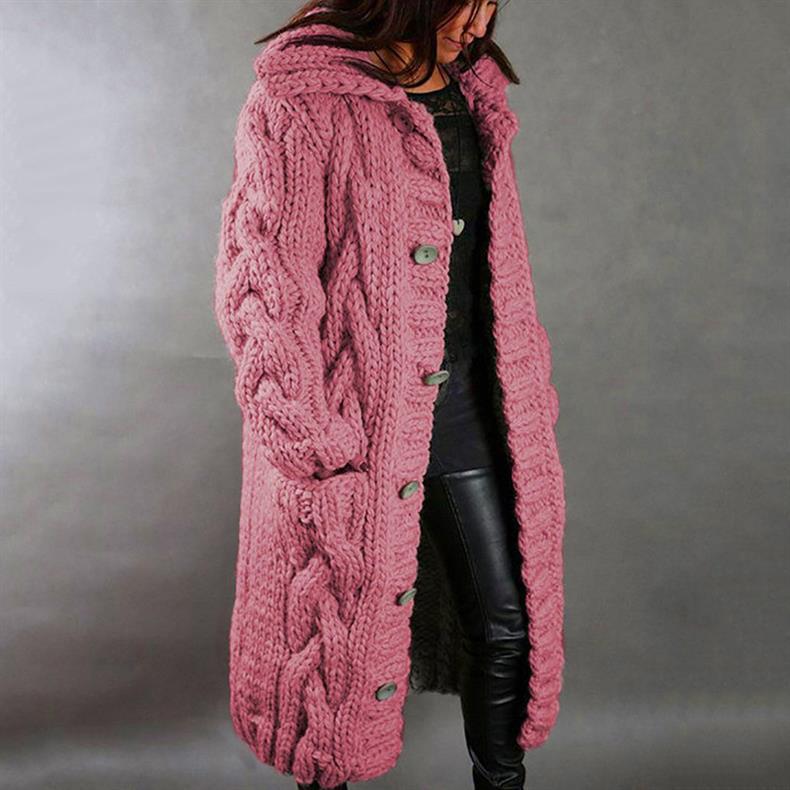 Nina | Chunky Cable-Knit Hooded Cardigan