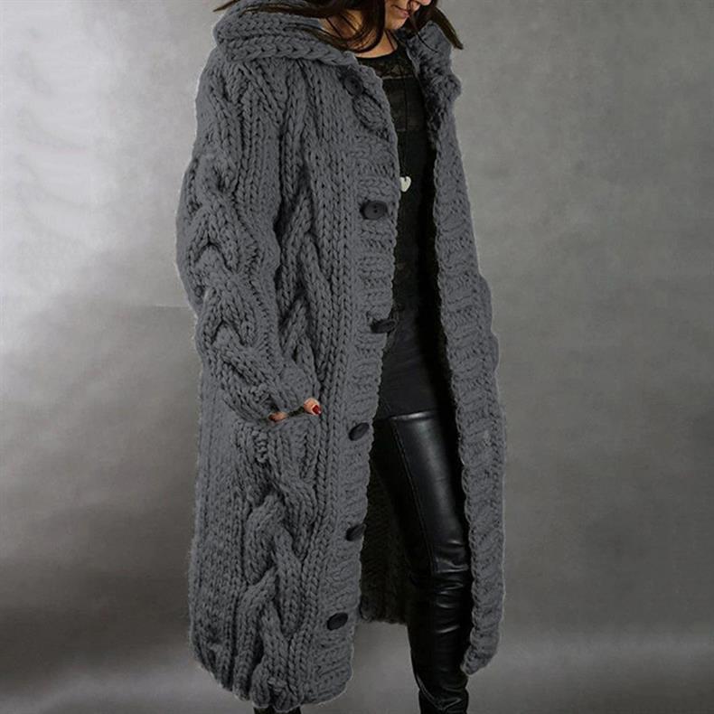 Enid | Cosy Hooded Longline Cardigan