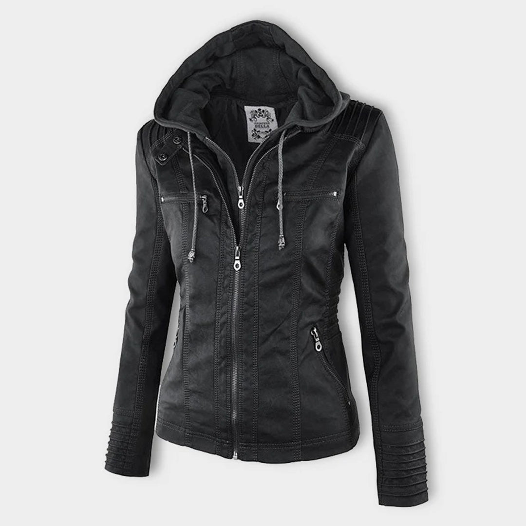 Loretta | Hooded Biker Jacket