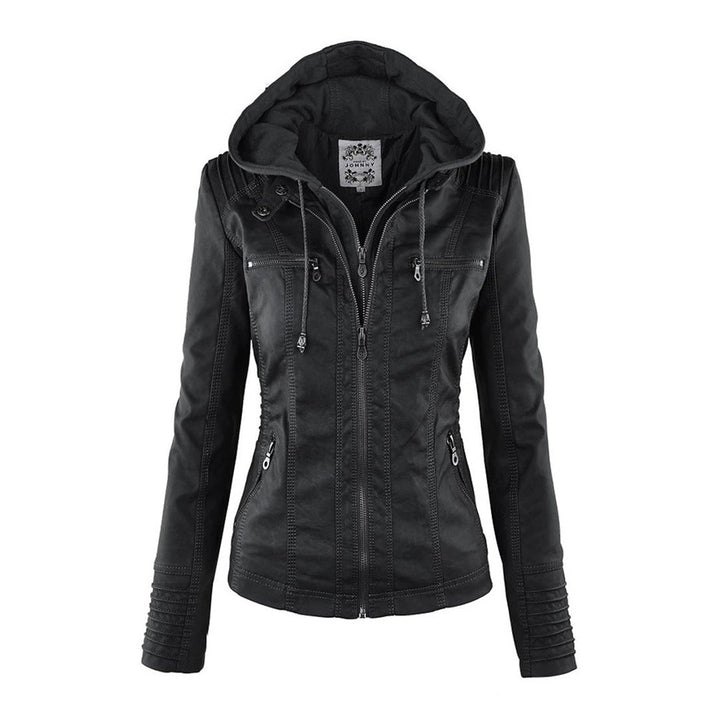 Cosima | Hooded Zip-Up Moto Jacket