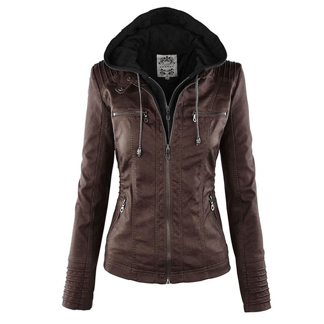 Cosima | Hooded Zip-Up Moto Jacket
