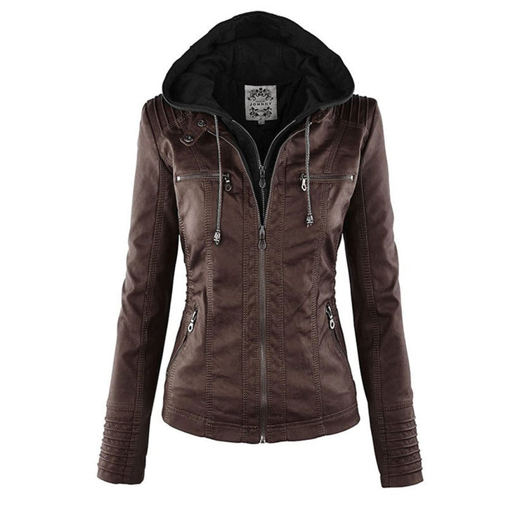 Cosima | Hooded Zip-Up Moto Jacket