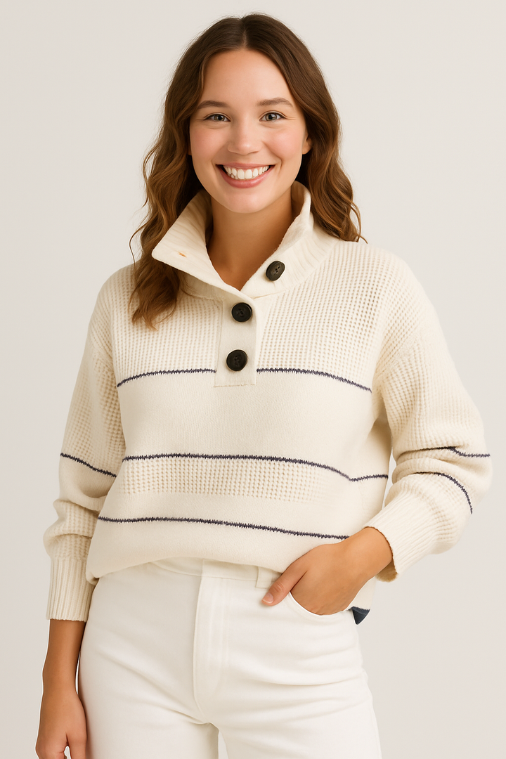 Anouk | Half-Button Collar Jumper
