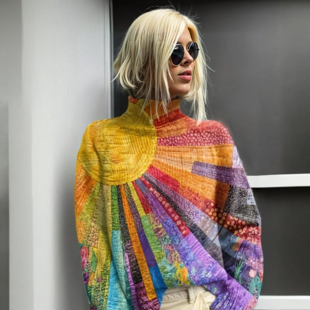 Lydia | Artful High-Neck Sweater