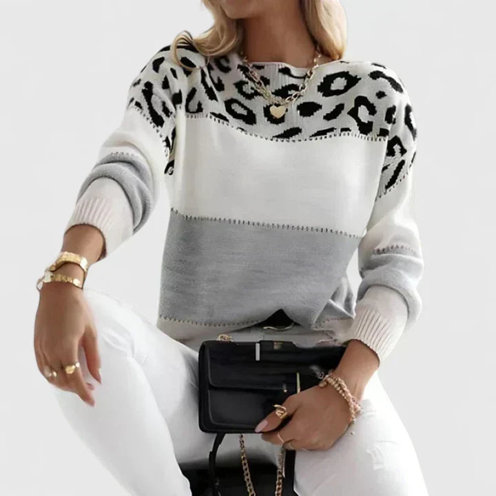 Delphina | Colour-Block Statement Jumper