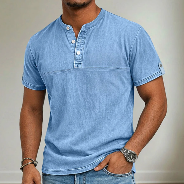 Elliott | Stand-Collar Short-Sleeve Henley