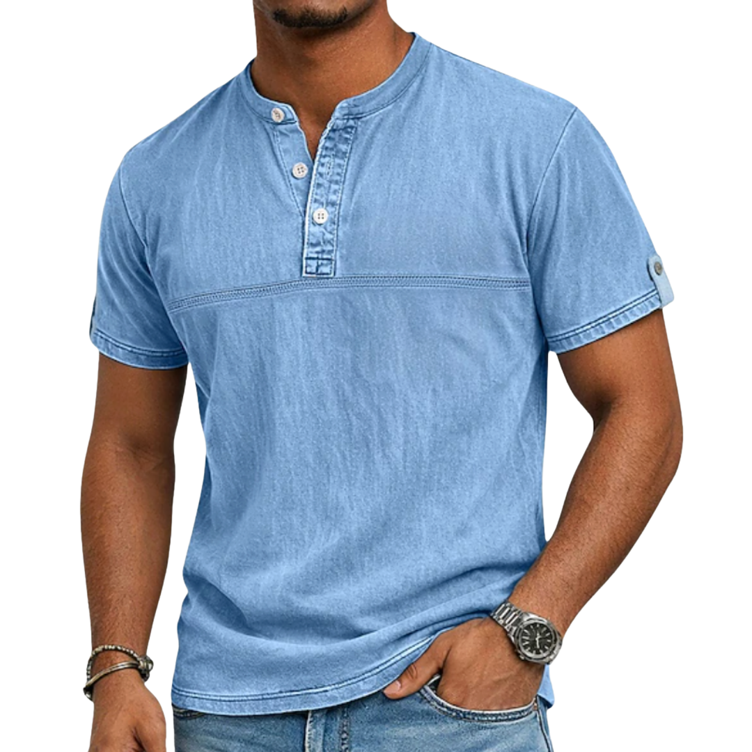 Elliott | Stand-Collar Short-Sleeve Henley