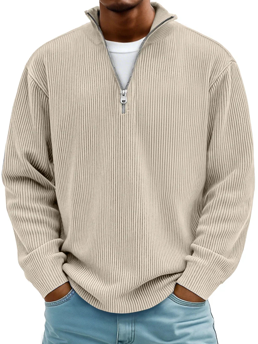 Barrett | Ribbed Quarter-Zip Jumper