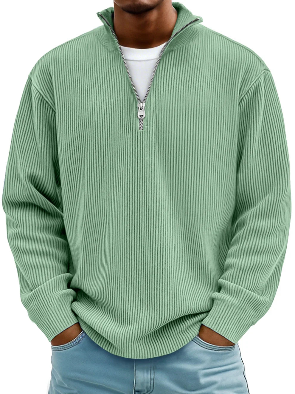 Barrett | Ribbed Quarter-Zip Jumper