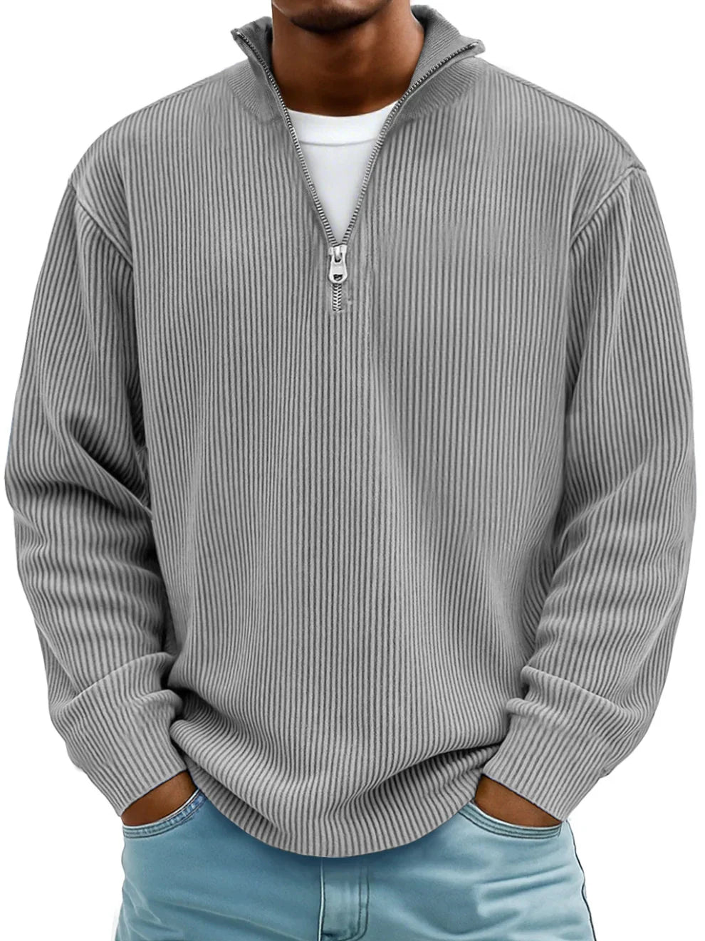 Barrett | Ribbed Quarter-Zip Jumper