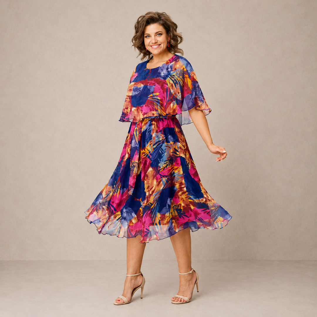 Valentina | Floral Flutter Midi Dress