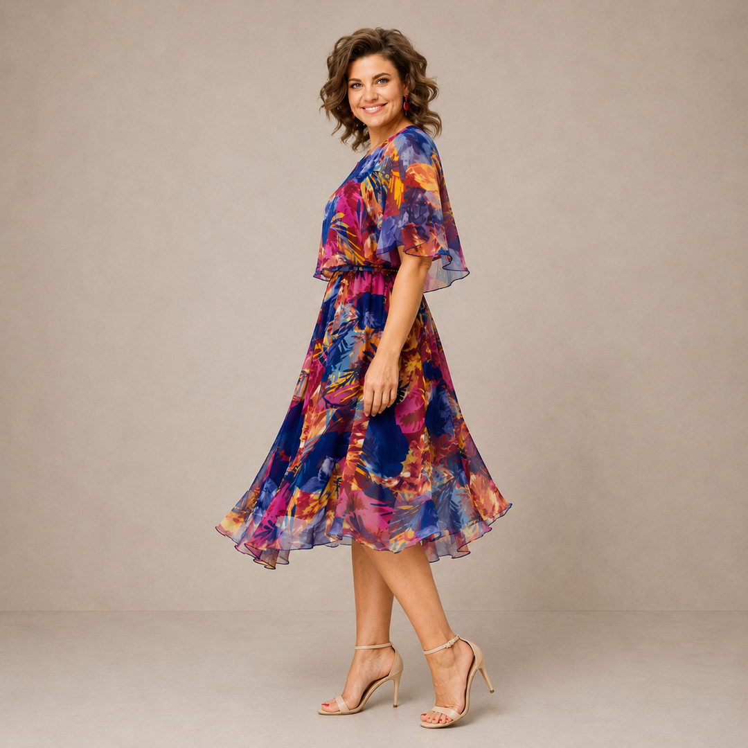 Valentina | Floral Flutter Midi Dress