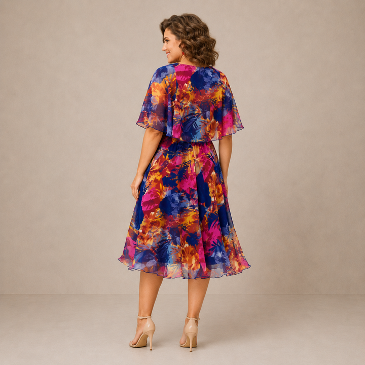 Valentina | Floral Flutter Midi Dress